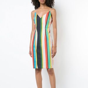 Black Halo cotton blend vertical stripe dress | size 0